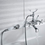 Blcak Victorian Bath Taps with Shower Traditional 1