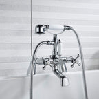 Blcak Victorian Bath Taps with Shower Traditional 1