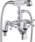 Blcak Victorian Bath Taps with Shower Traditional 1