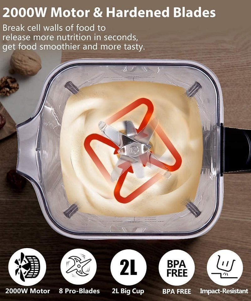 Blender Smoothie Maker 2000W Commercial with 2L Bpa