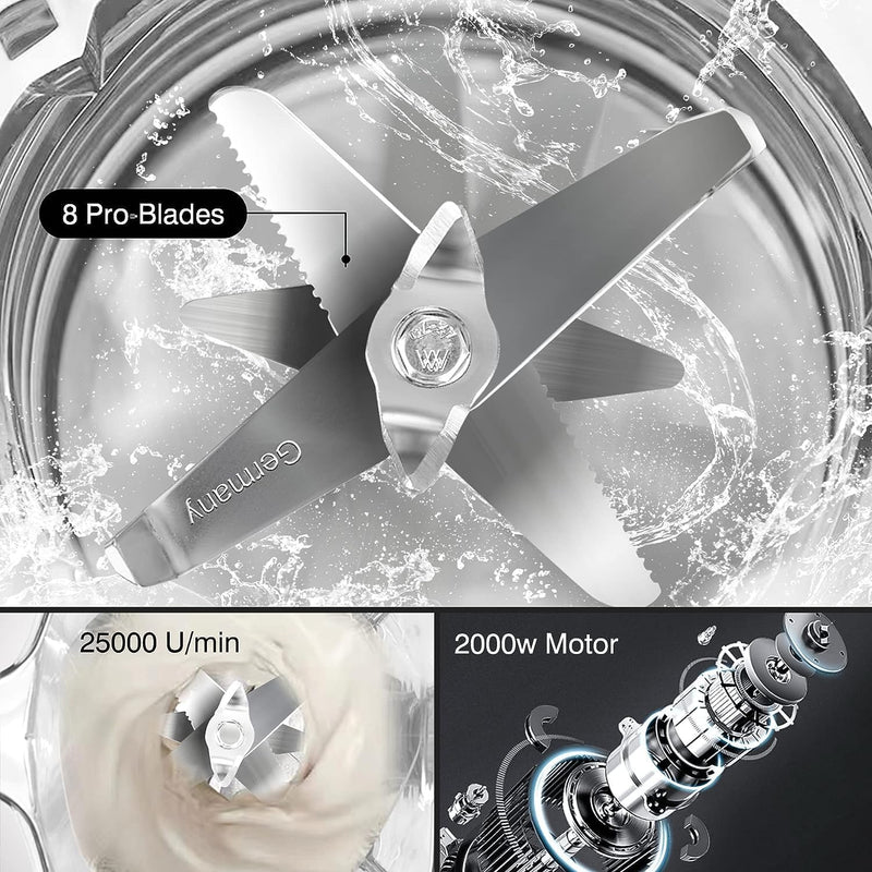 Blender Smoothie Maker 2000W Commercial with 2L Bpa