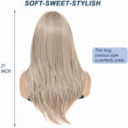 Blonde Wig for Women Long Layered with Fringe