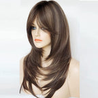 Blonde Wig for Women Long Layered with Fringe