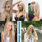 Blonde Wig for Women Long Layered with Fringe