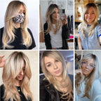 Blonde Wig for Women Long Layered with Fringe