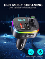 Bluetooth Car Adapter Fm Transmitter Wireless In-Car Radio