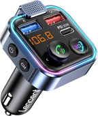 Bluetooth Fm Transmitter Wireless 5.0 Radio Adapter Car