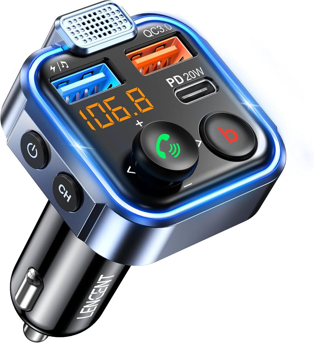 Bluetooth Fm Transmitter Wireless 5.0 Radio Adapter Car