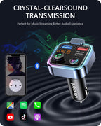 Bluetooth Fm Transmitter Wireless 5.0 Radio Adapter Car