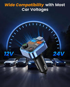 Bluetooth Fm Transmitter Wireless 5.0 Radio Adapter Car