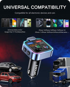 Bluetooth Fm Transmitter Wireless 5.0 Radio Adapter Car