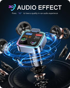 Bluetooth Fm Transmitter Wireless 5.0 Radio Adapter Car