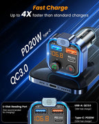 Bluetooth Fm Transmitter Wireless 5.0 Radio Adapter Car