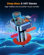 Bluetooth Fm Transmitter Wireless 5.0 Radio Adapter Car