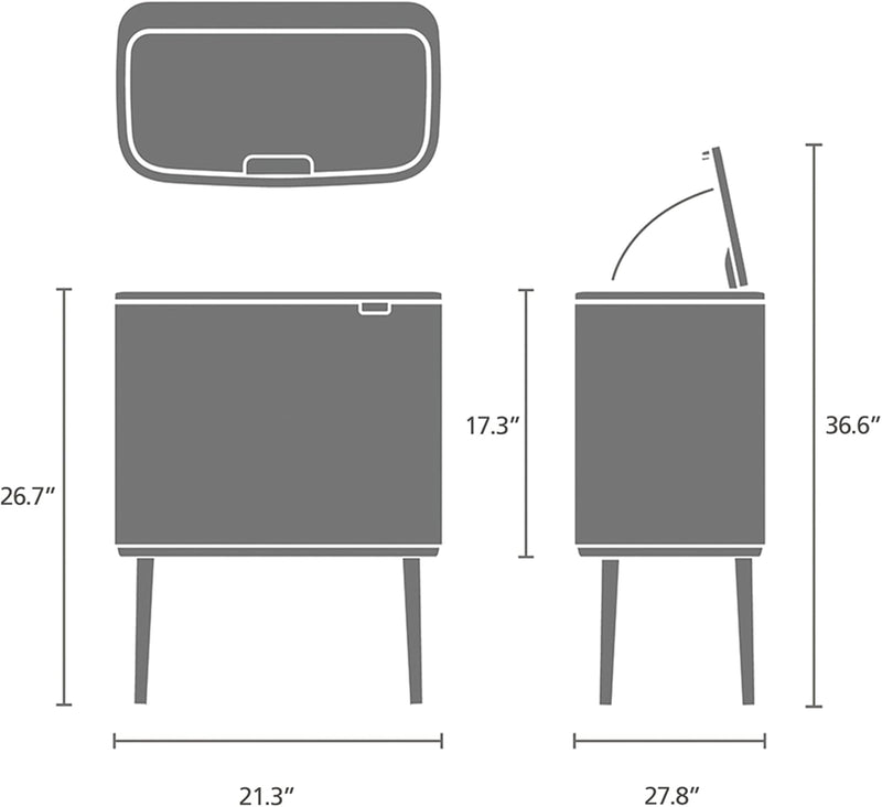 Bo Touch Bin 36L Inner Bucket Waste Kitchen