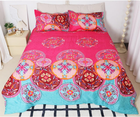 Bohemian Duvet Cover Set Boho Exotic Bedding King