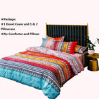 Bohemian Duvet Cover Set Boho Exotic Bedding King