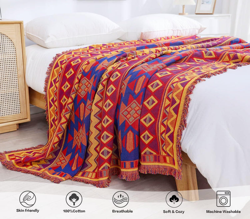 Bohemian Large Sofa Throw Blanket-Extra Throws for Settees