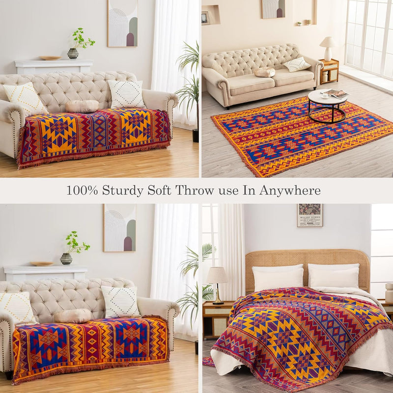 Bohemian Large Sofa Throw Blanket-Extra Throws for Settees