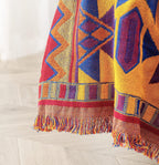 Bohemian Large Sofa Throw Blanket with Tassels