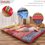 Bohemian Retro Floor Vintage Floral Japanese Futon Mattress