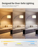 Boho Arc Floor Lamp for Living Room