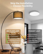Boho Arc Floor Lamp for Living Room
