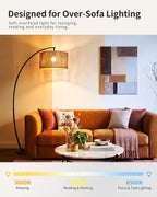 Boho Arc Floor Lamp for Living Room