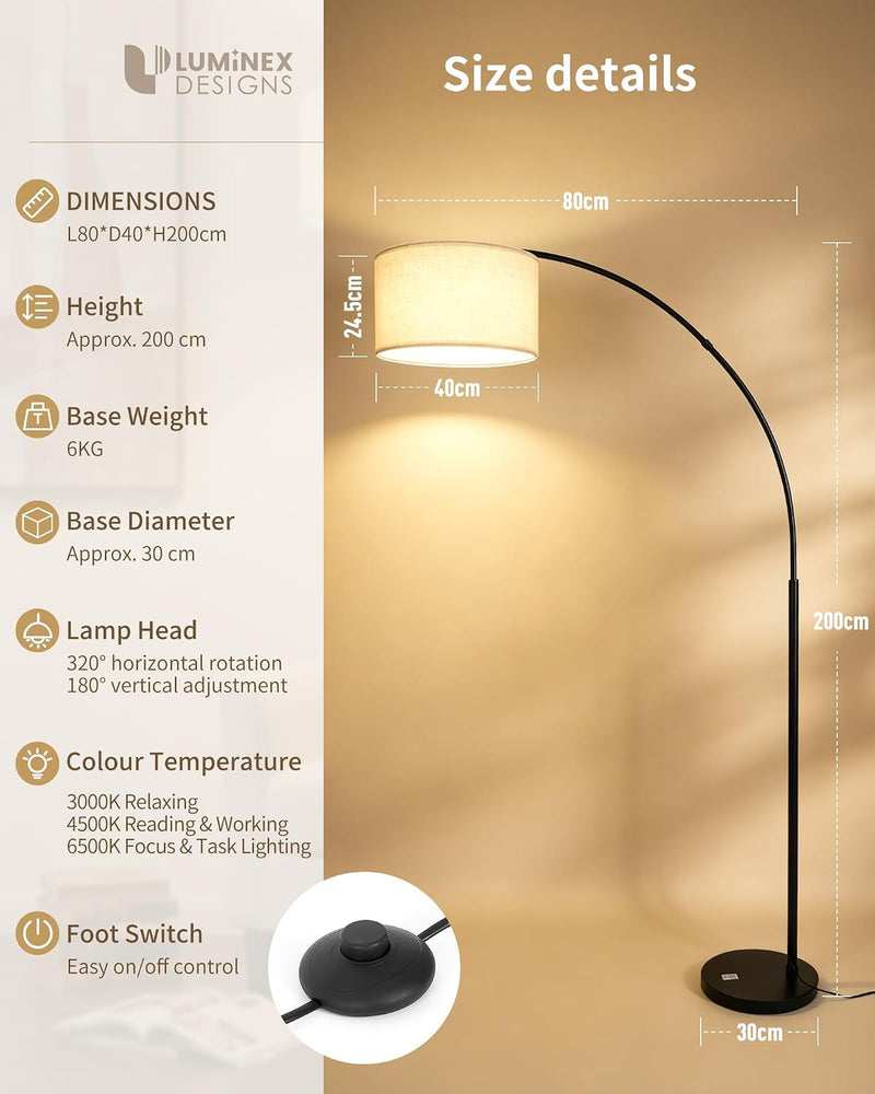 Modern Arc Floor Lamp for Living Room