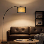 Boho Arc Floor Lamp for Living Room