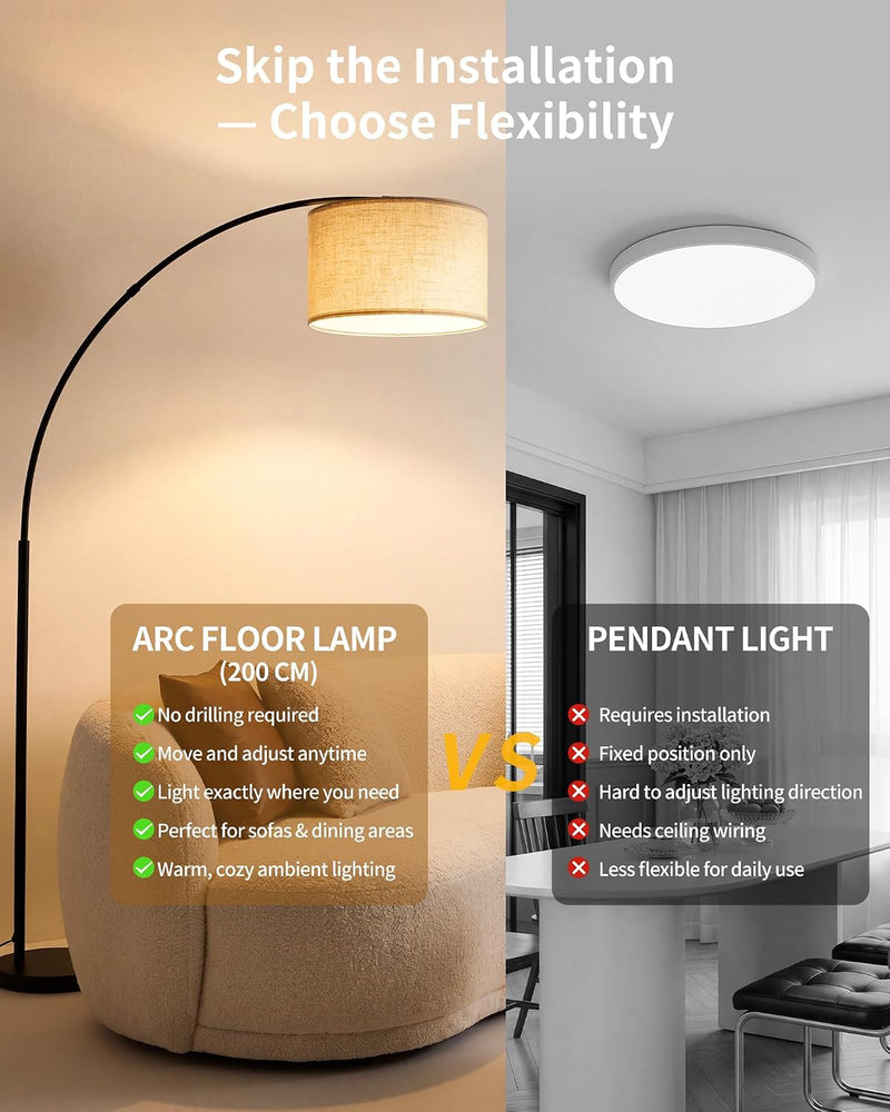 Modern Arc Floor Lamp for Living Room