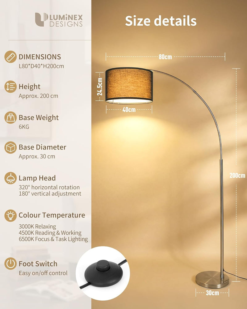 Modern Arc Floor Lamp for Living Room