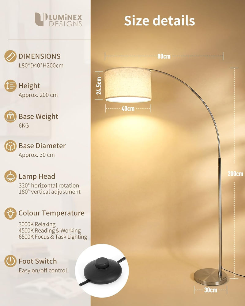 Modern Arc Floor Lamp for Living Room