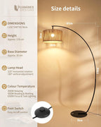 Boho Arc Floor Lamp for Living Room