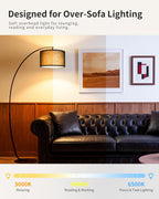 Boho Arc Floor Lamp for Living Room