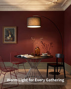 Boho Arc Floor Lamp for Living Room