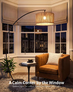 Boho Arc Floor Lamp for Living Room