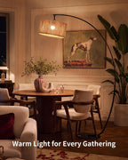 Boho Arc Floor Lamp for Living Room