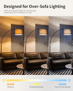 Boho Arc Floor Lamp for Living Room