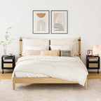 Boho Bedside Table Night Stand Rattan Wood Nightstand