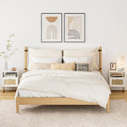 Boho Bedside Table Night Stand Rattan Wood Nightstand