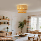 Boho Ceiling Light ø45CM 3-Light Rattan Lamp