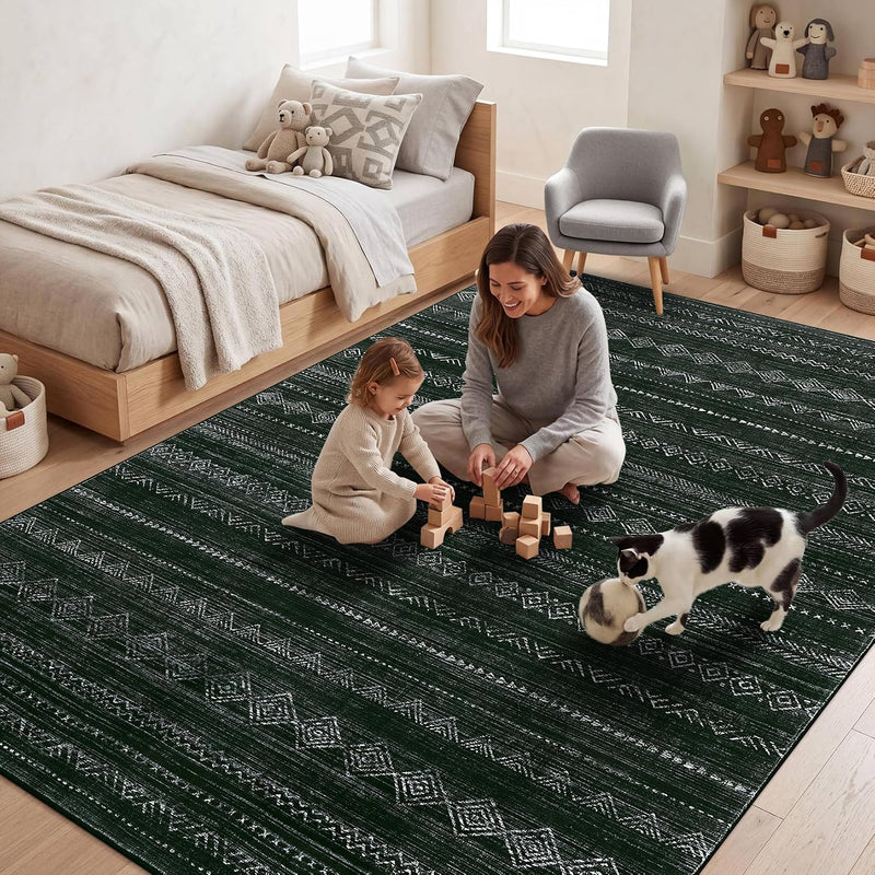 Abstract Area Rug Washable for Living Room 160