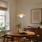 Boho Mosaic Glass Pendant Light Vintage Brass