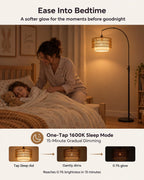 Boho Rattan Arc Floor Lamp 180CM RGB