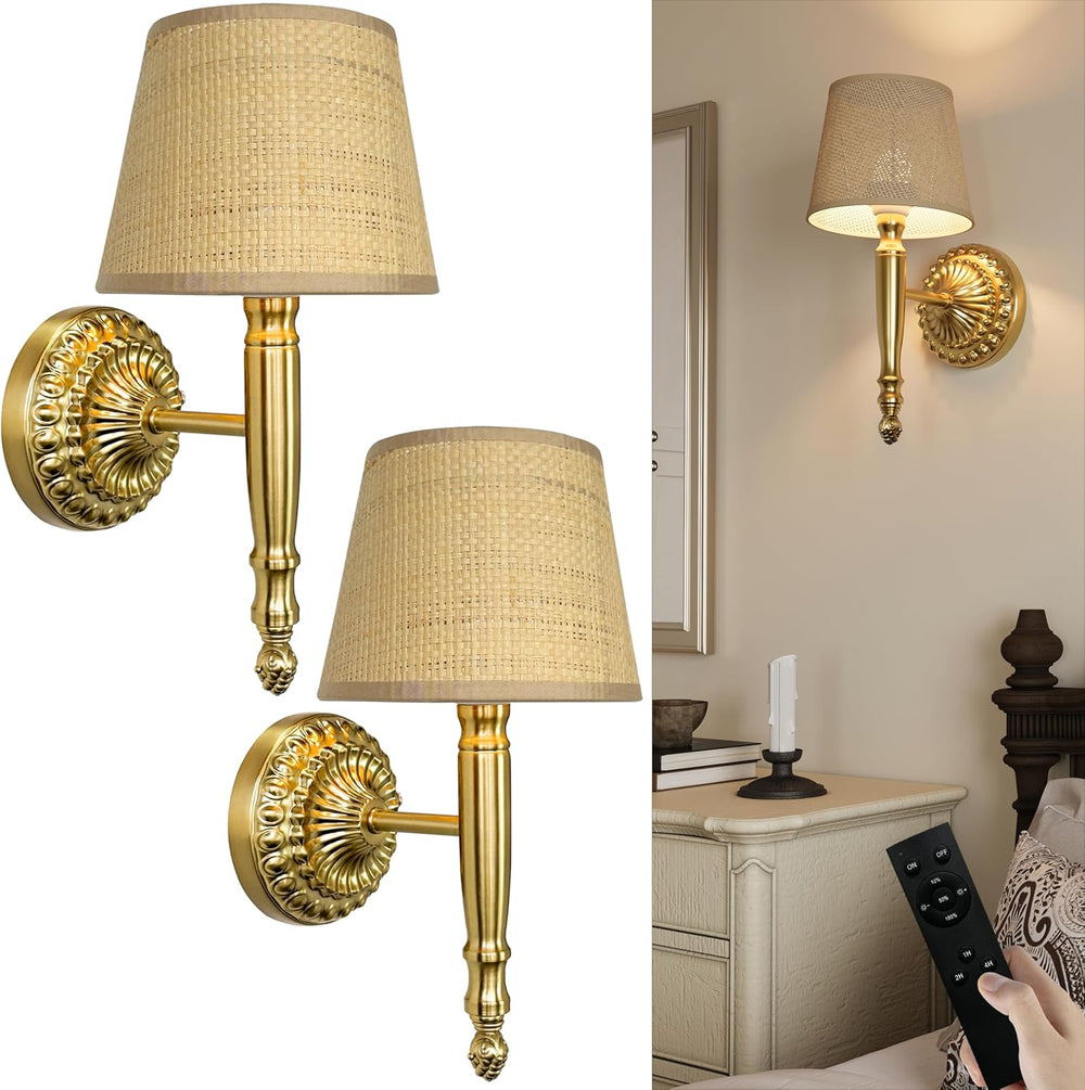 Boho Rechargeable Wall Lights 5200mah Battery Powered Lamp (Set of 2)
