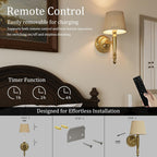 Boho Rechargeable Wall Lights 5200mah Battery Powered Lamp (Set of 2)