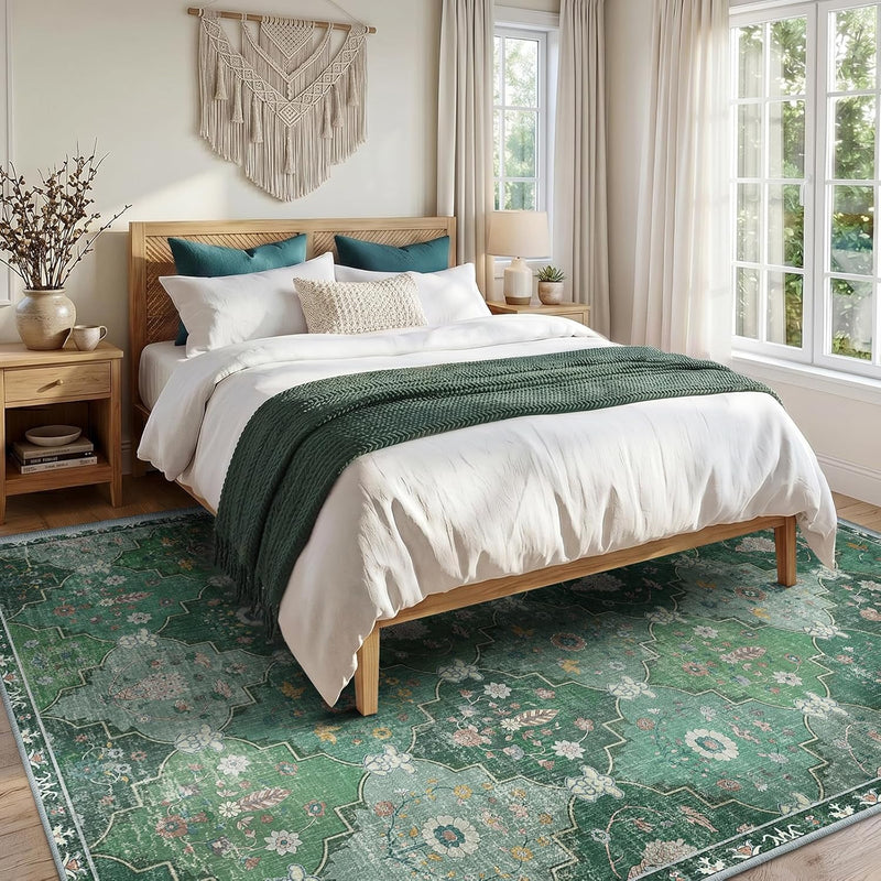 Boho Rugs Living Room Vintage Washable