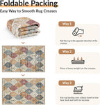 Boho Rugs Living Room Vintage Washable