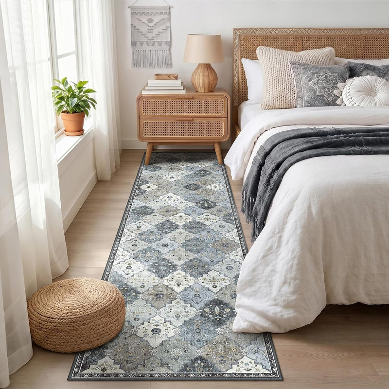 Boho Rugs Living Room Vintage Washable